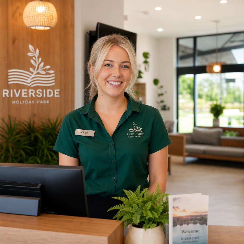 Receptionist op vakantiepark